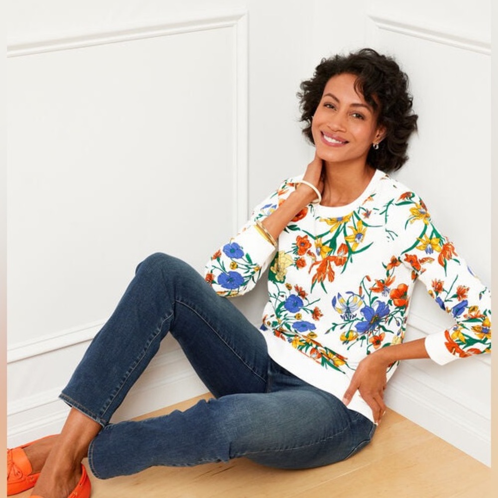 CREWNECK SWEATSHIRT - VIVID BOTANICAL BY TALBOTS